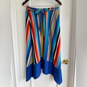 Cupio “Great Escape” Vertical Scarf Hem Skirt - Blue Multi Size Small